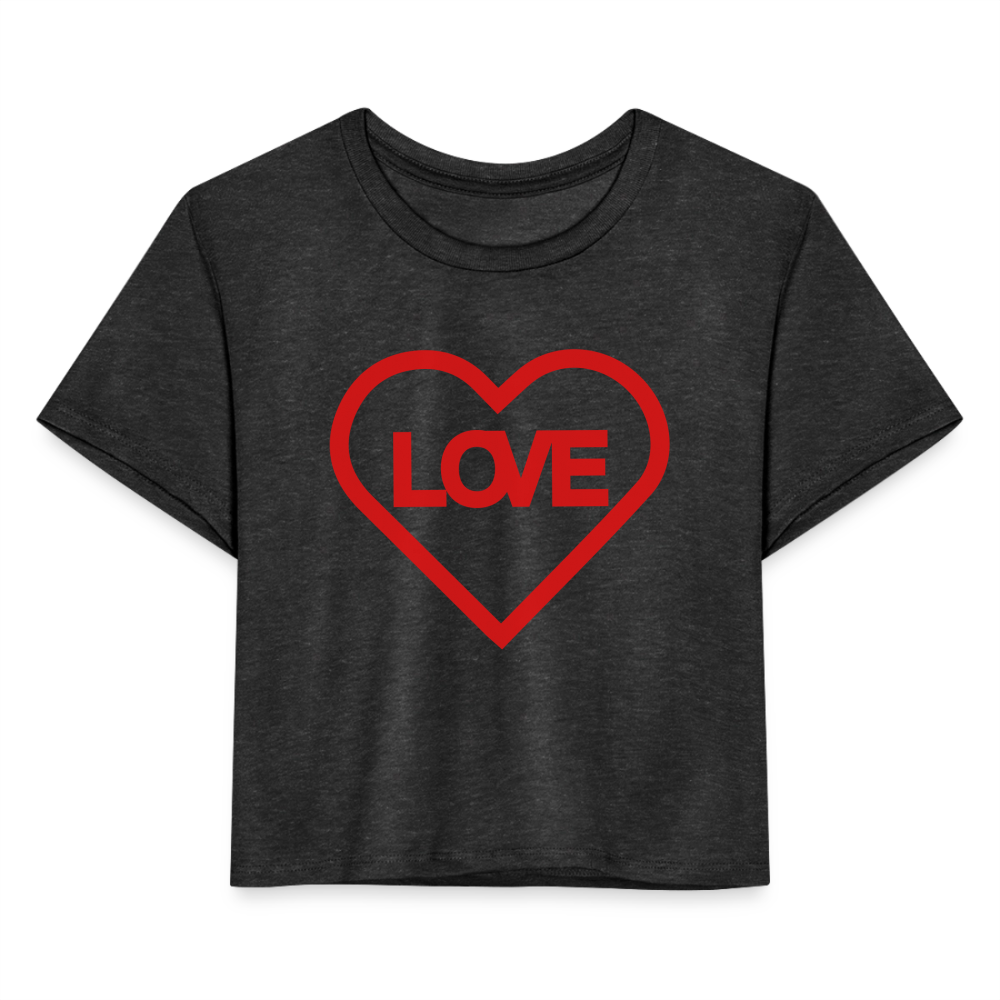 Love Women's Cropped T-Shirt - deep heather