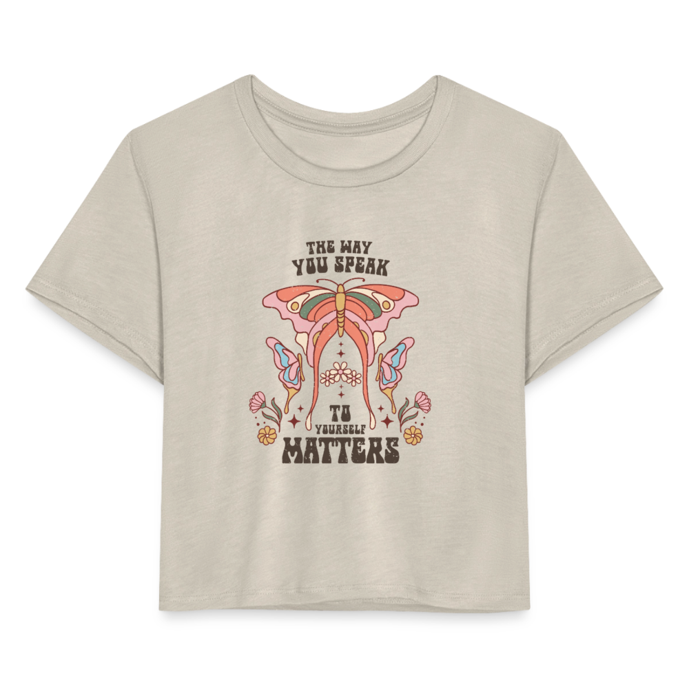 The Way You Speak Women's Cropped T-Shirt - dust