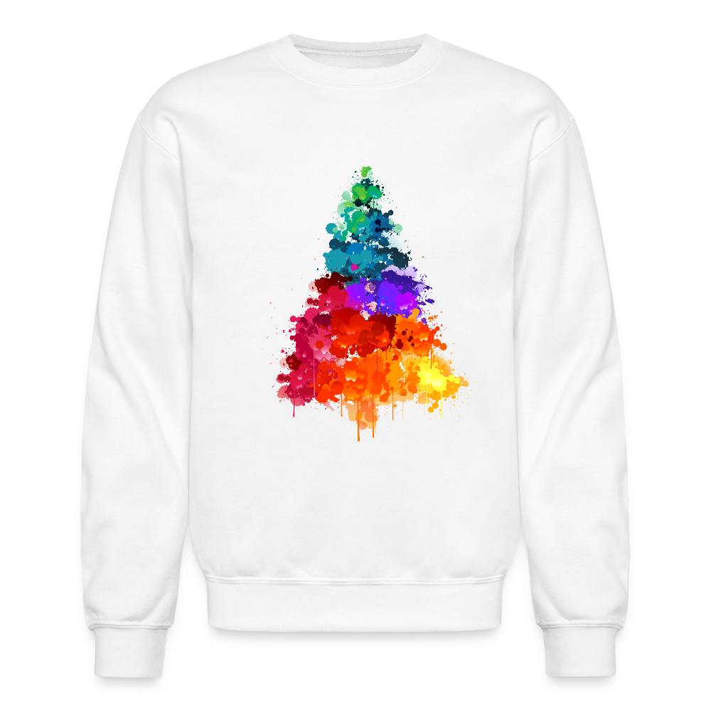 Colorful Tree Crewneck Sweatshirt - white