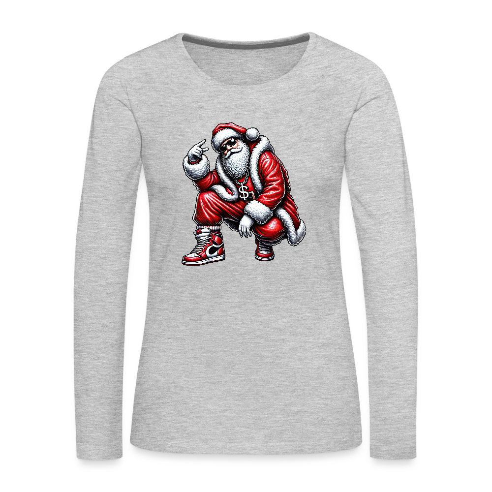 Hip Hop Santa Women's Premium Long Sleeve T-Shirt - heather gray