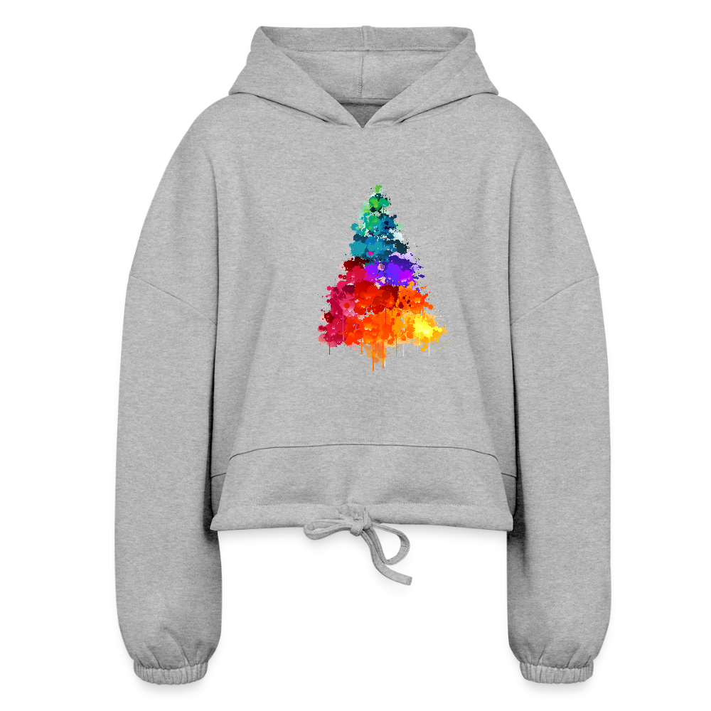 Colorful Tree Women’s Cropped Hoodie - heather gray