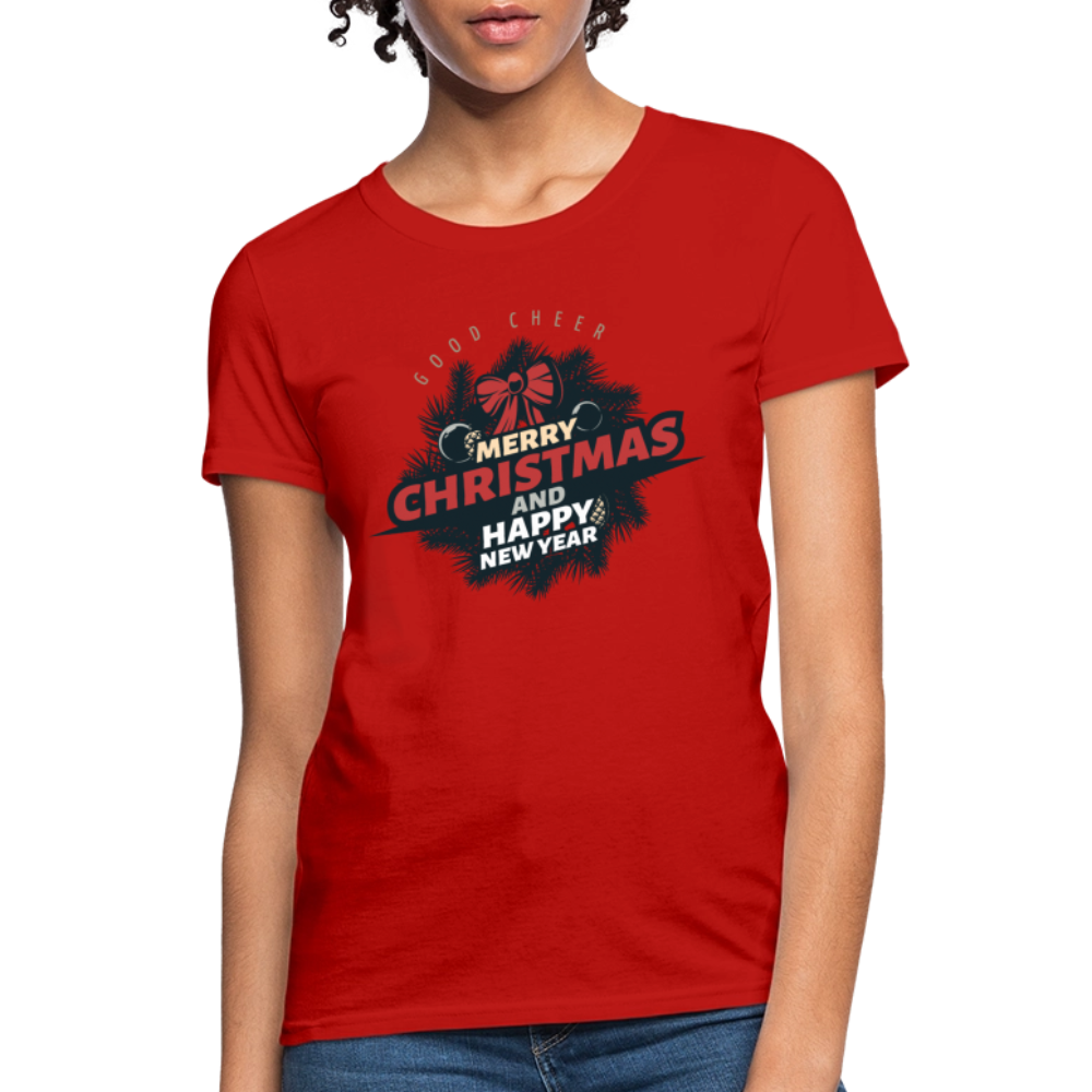 Merry Christmas & HNY Women's T-Shirt - red