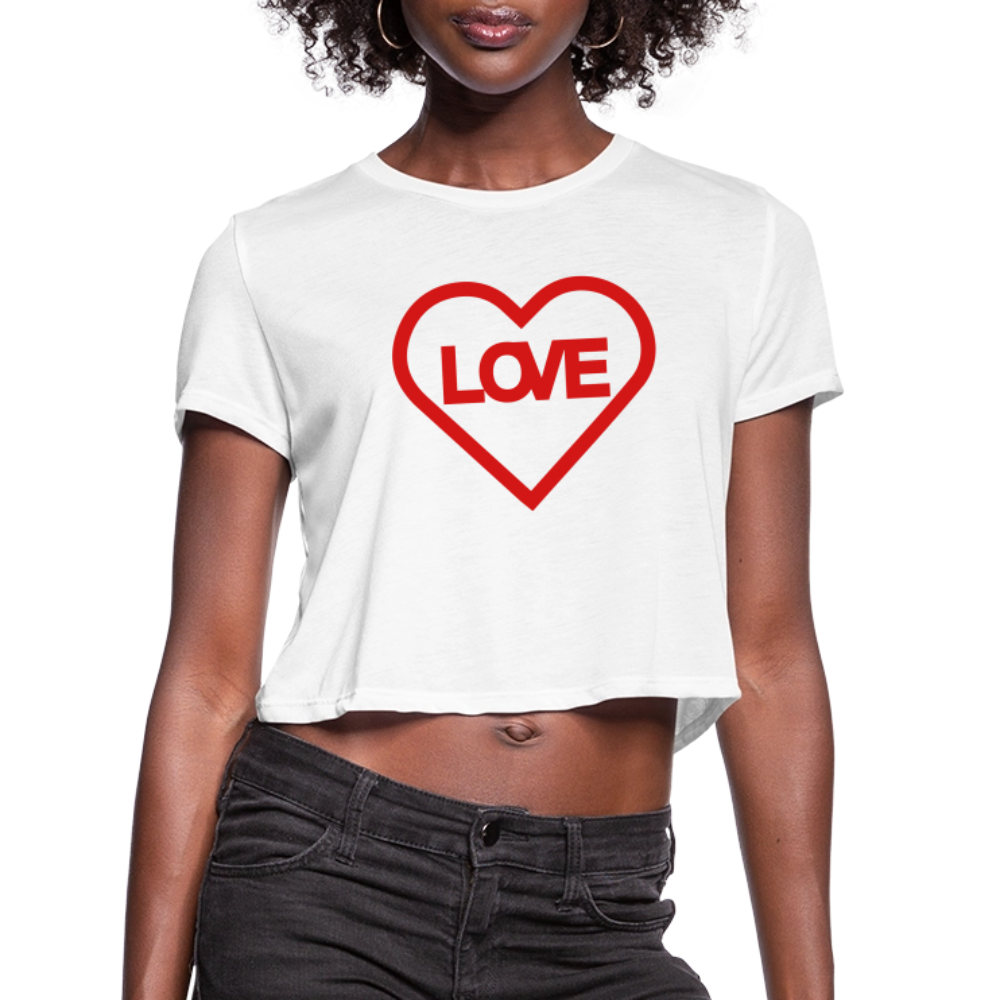 Love Women's Cropped T-Shirt - white