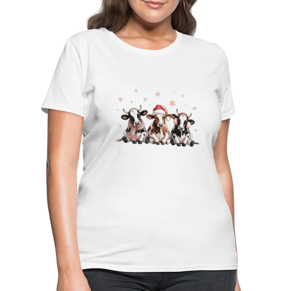 Christmas Cows Women's T-Shirt - white