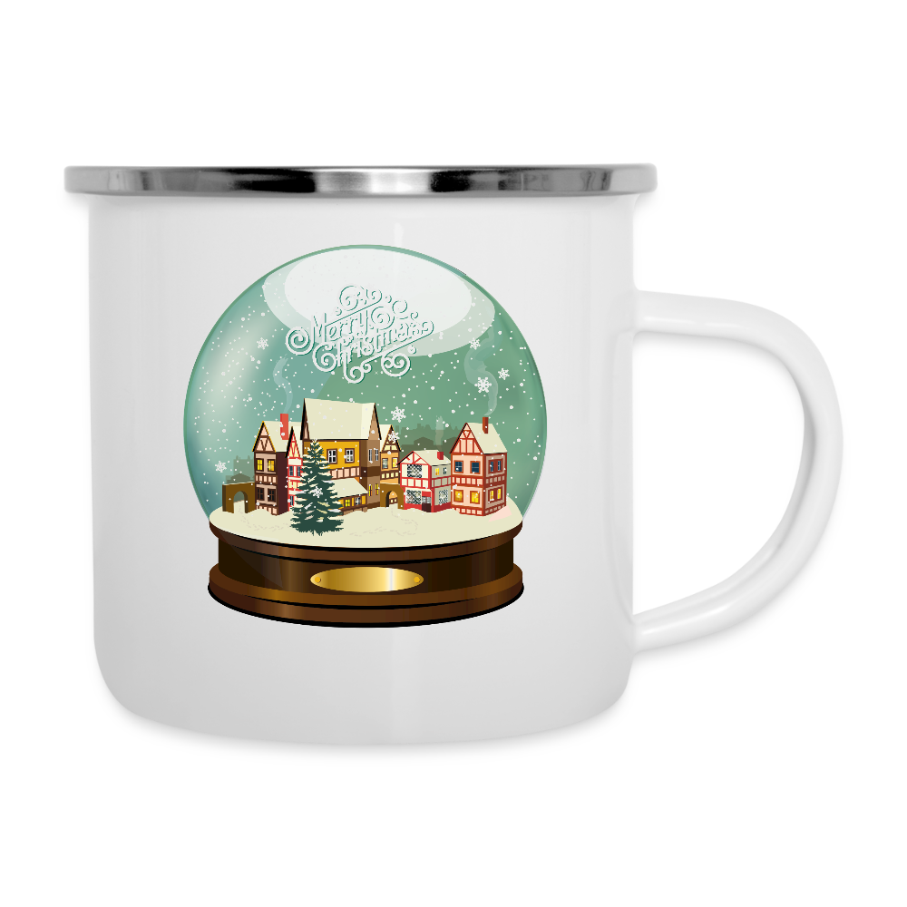 Christmas Snow Globe Camper Mug - white