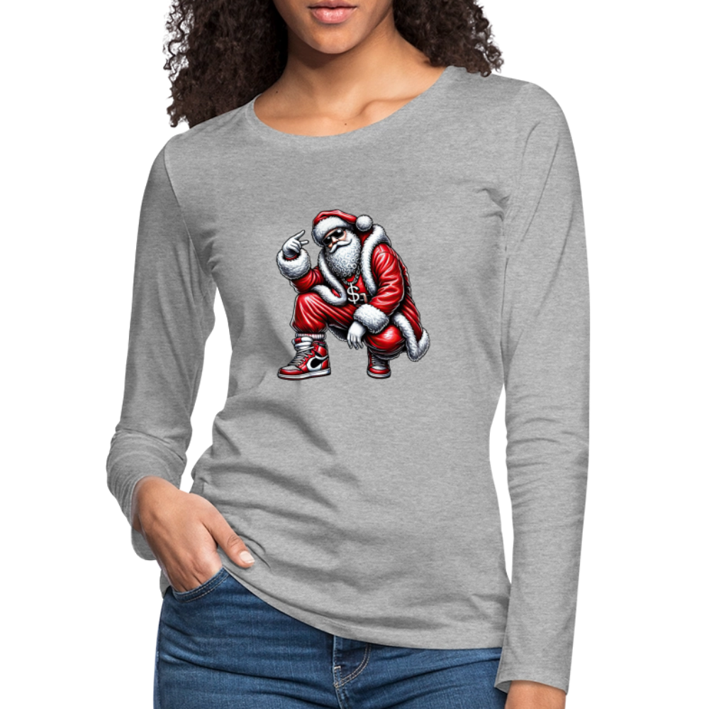 Hip Hop Santa Women's Premium Long Sleeve T-Shirt - heather gray