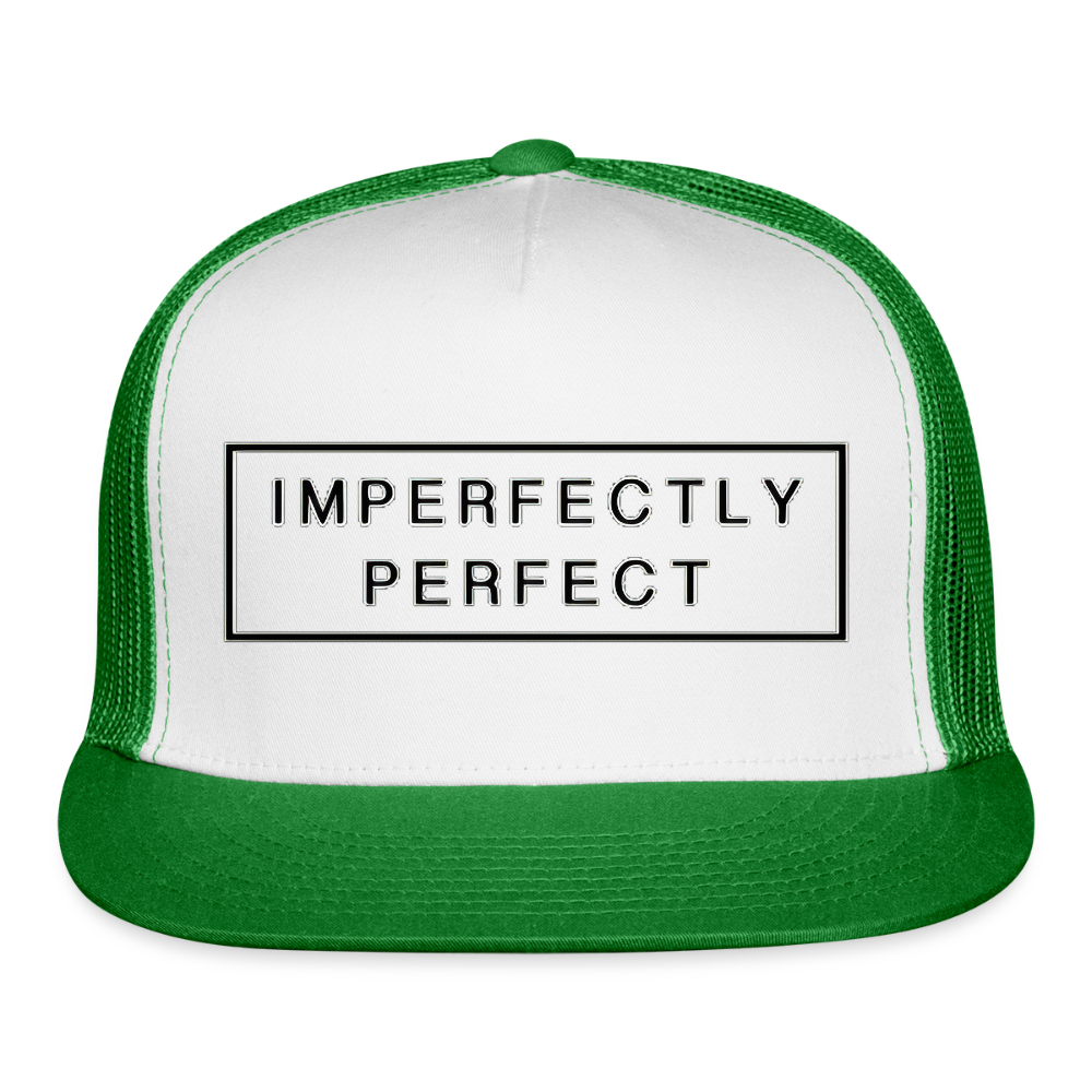 Imperfectly Trucker Hat - white/kelly green