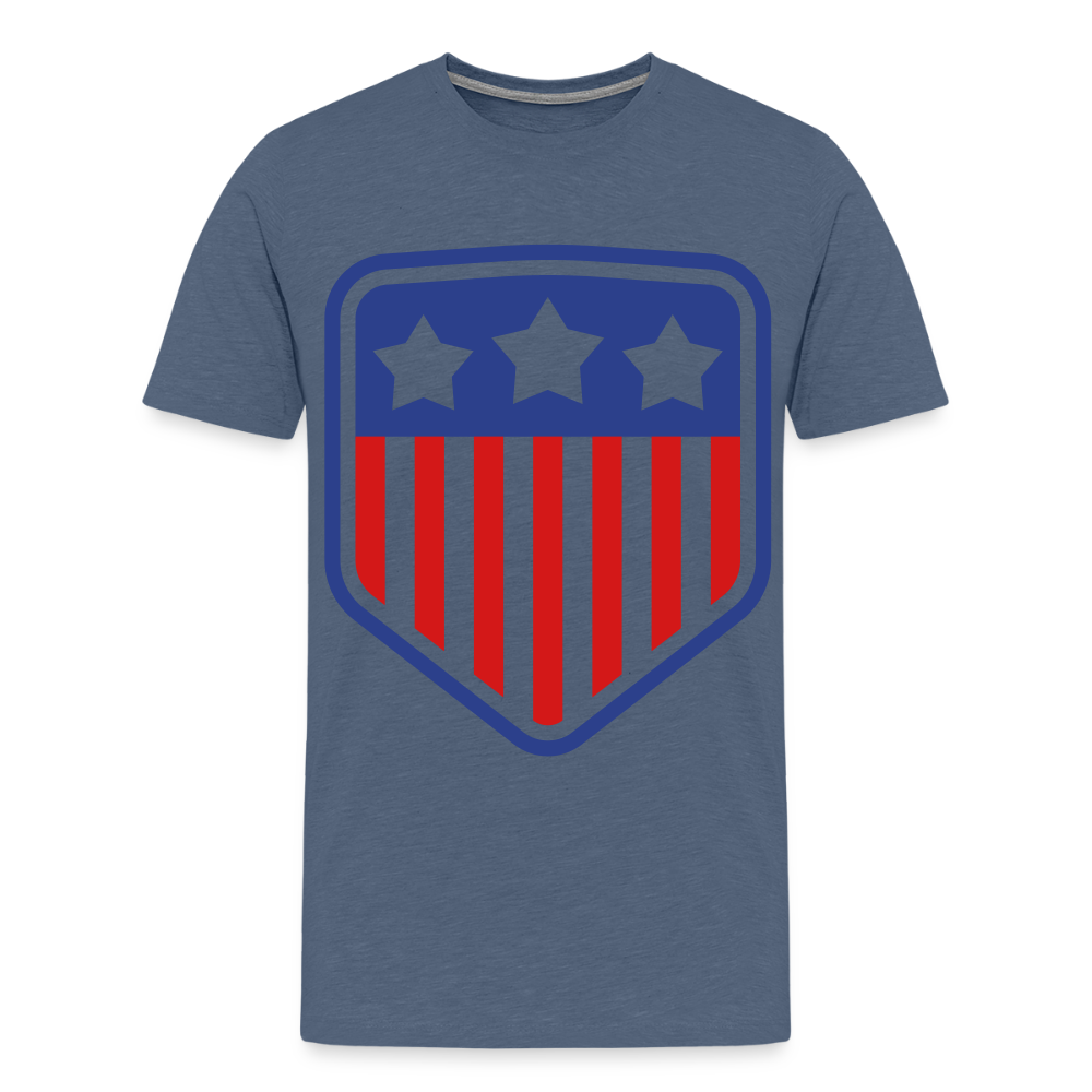 Men's Premium Patriot Tee - heather blue