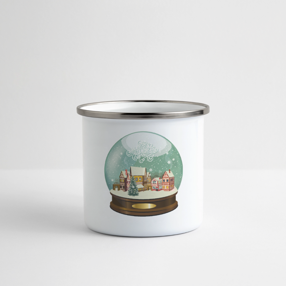 Christmas Snow Globe Camper Mug - white
