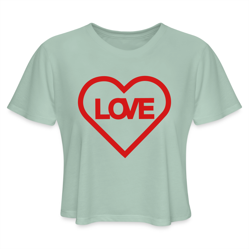 Love Women's Cropped T-Shirt - dusty mint blue