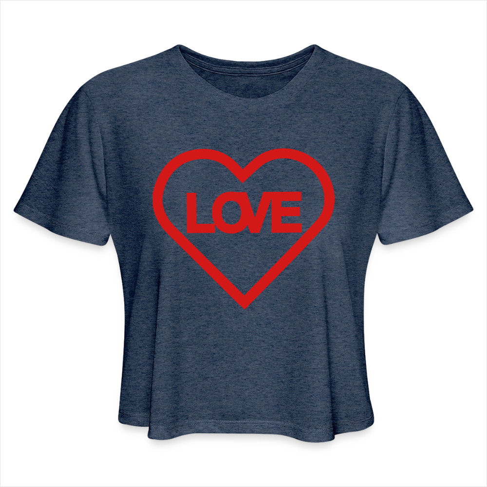 Love Women's Cropped T-Shirt - heather navy