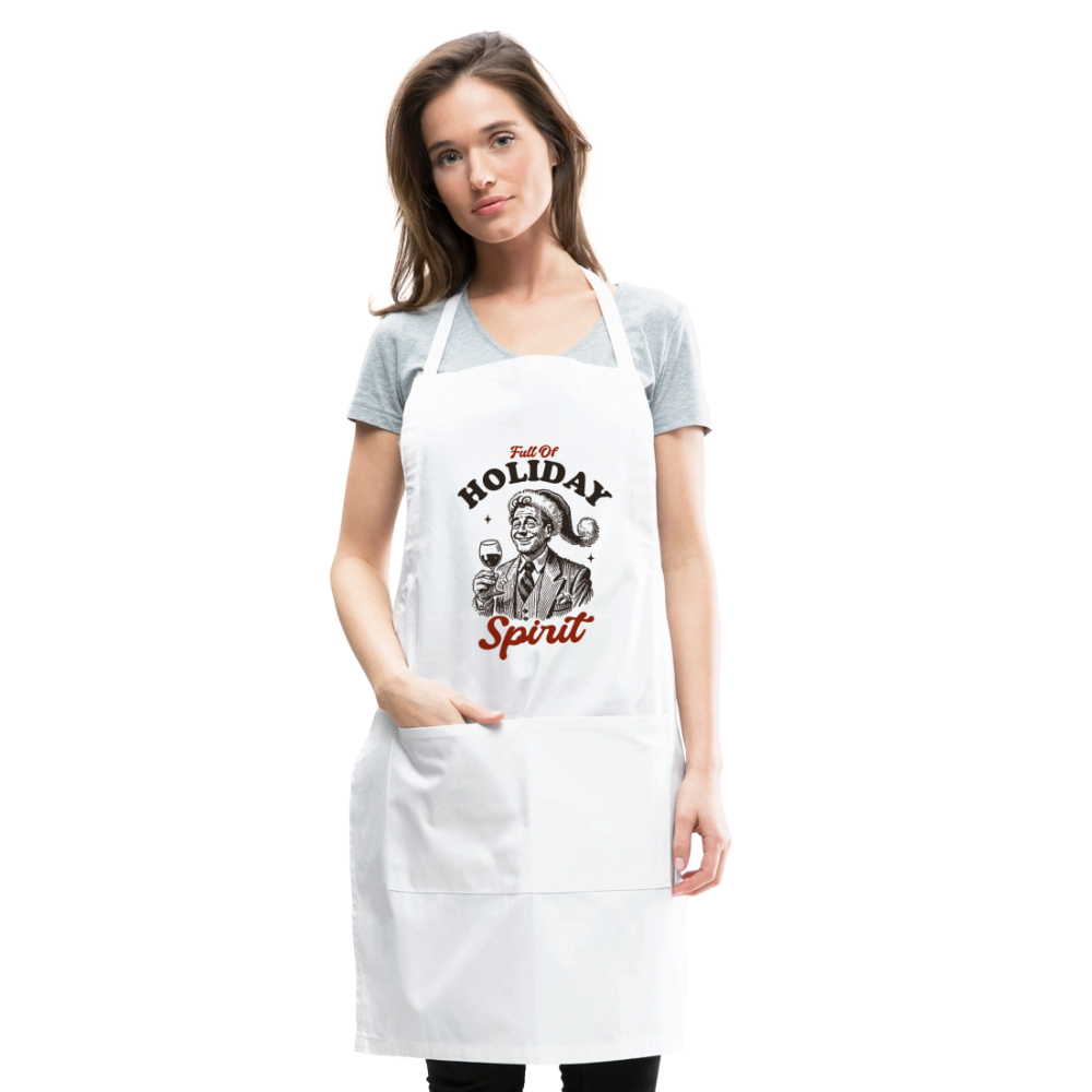Holiday Spirit Adjustable Apron - white
