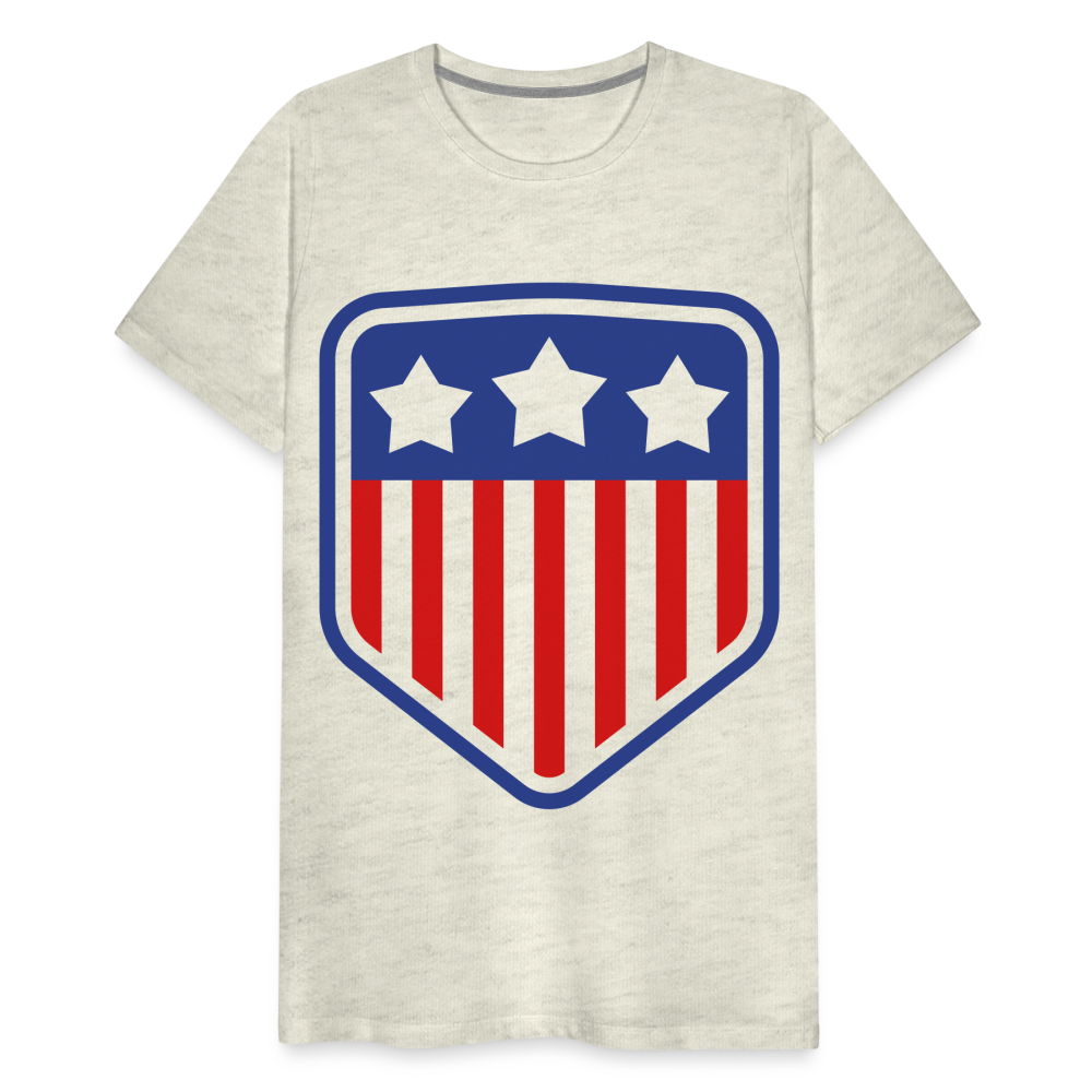 Men's Premium Patriot Tee - heather oatmeal