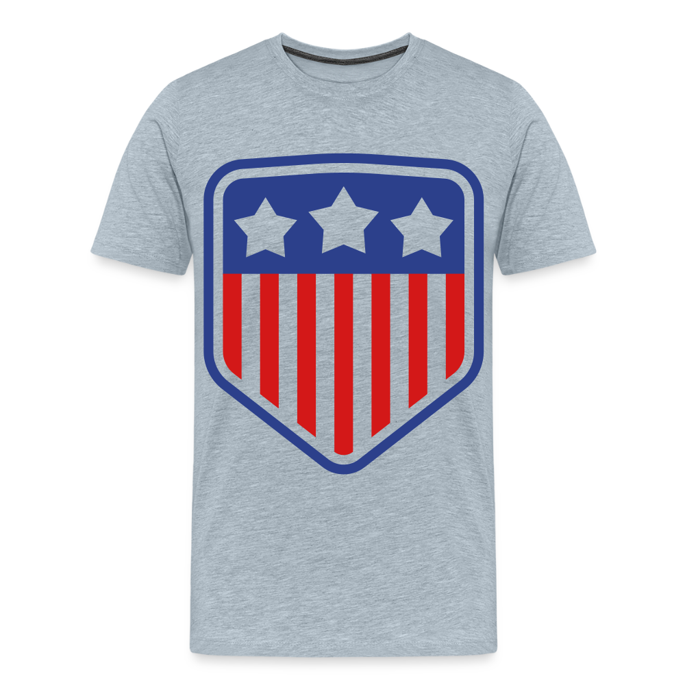 Men's Premium Patriot Tee - heather ice blue