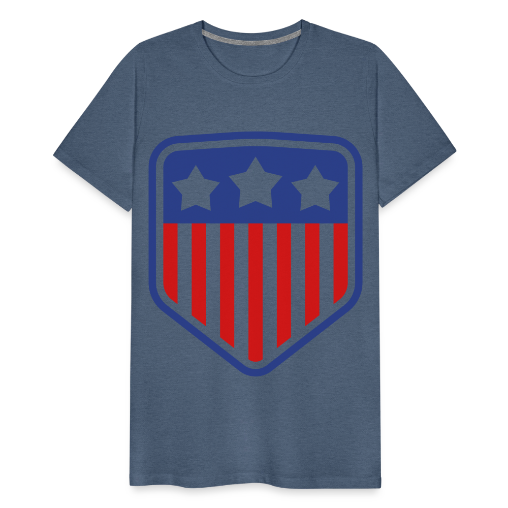 Men's Premium Patriot Tee - heather blue