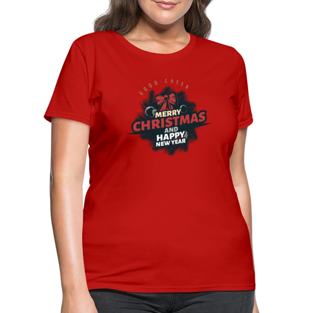 Merry Christmas & HNY Women's T-Shirt - red