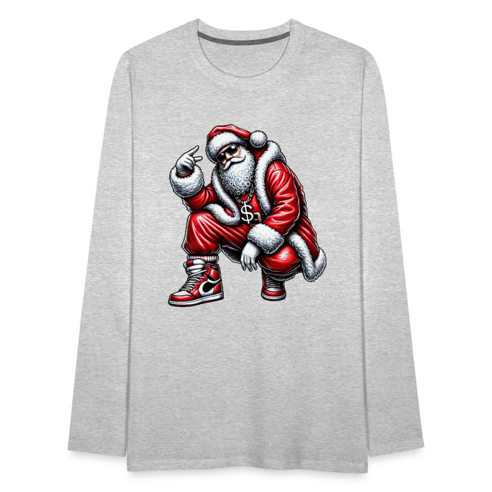 Hip Hop Santa Men's Premium Long Sleeve T-Shirt - heather gray
