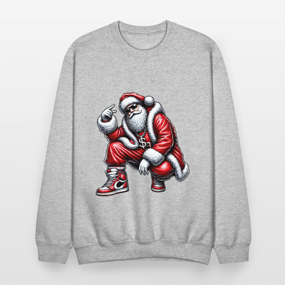 Hip Hop Santa Crewneck Sweatshirt - heather gray