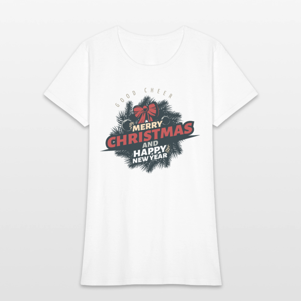 Merry Christmas & HNY Women's T-Shirt - white