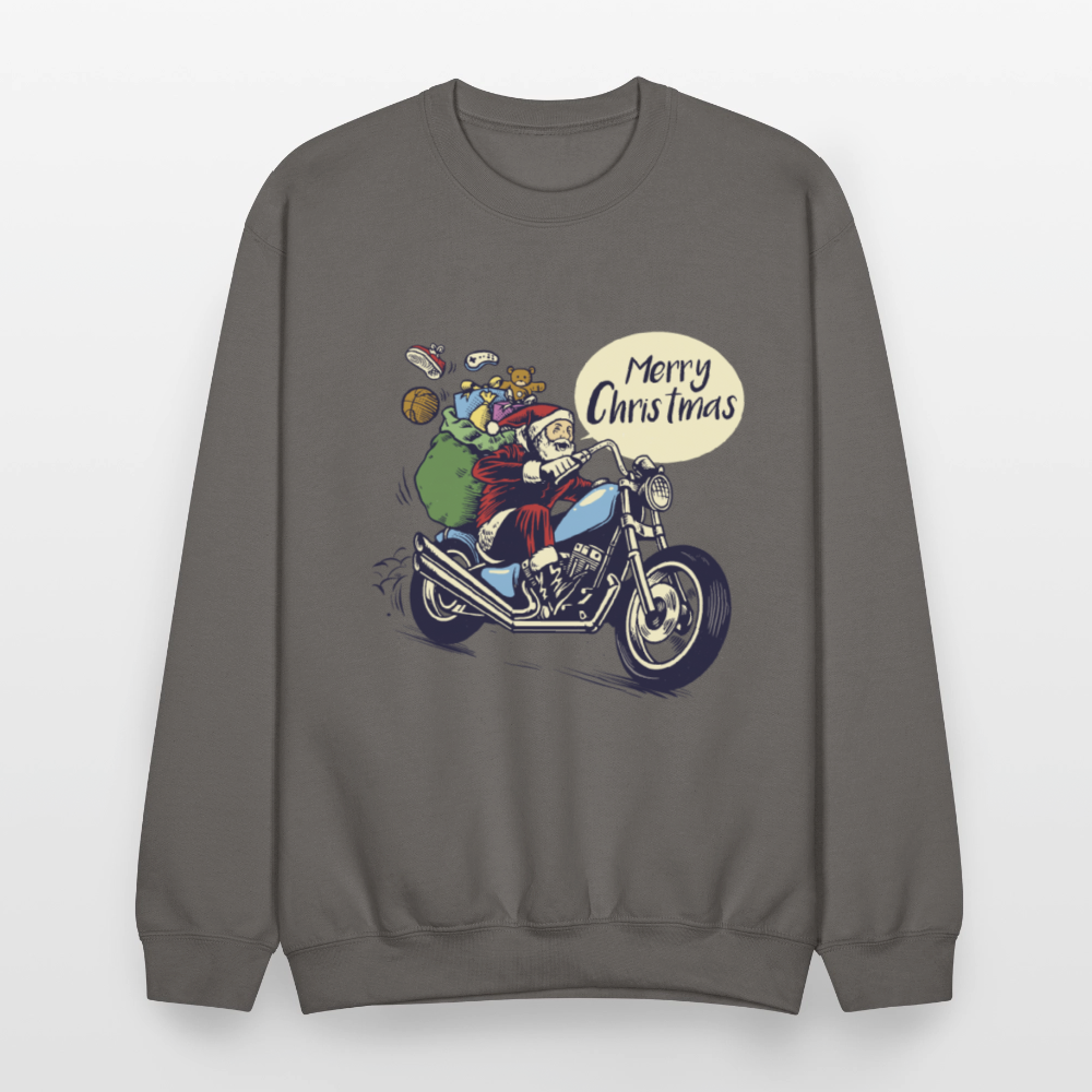 Santa Motorcycle Crewneck Sweatshirt - asphalt gray