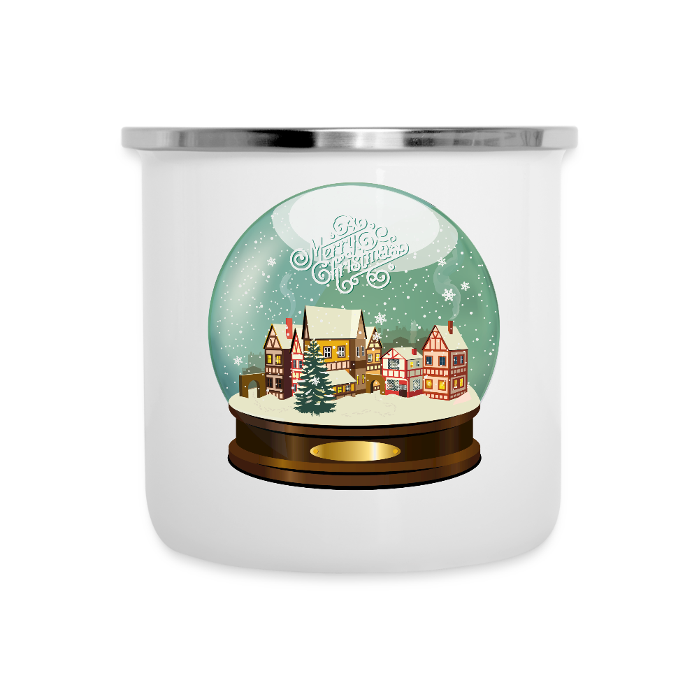 Christmas Snow Globe Camper Mug - white