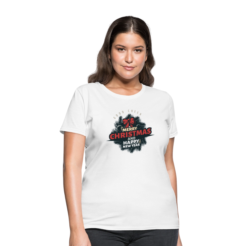 Merry Christmas & HNY Women's T-Shirt - white