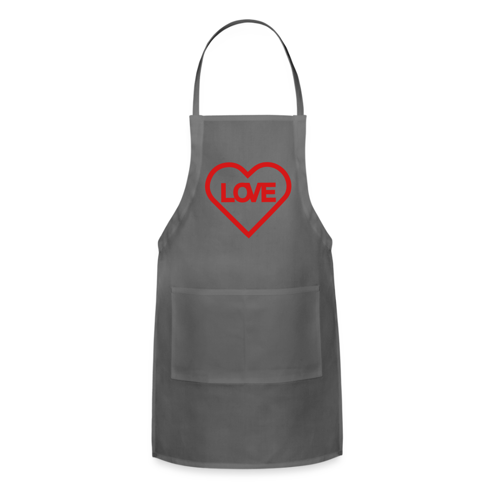 Love Adjustable Apron - charcoal