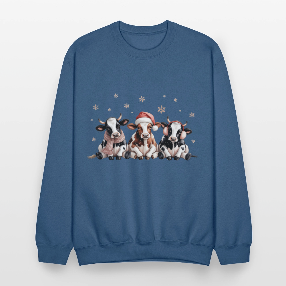Christmas Cows Sweatshirt - indigo blue