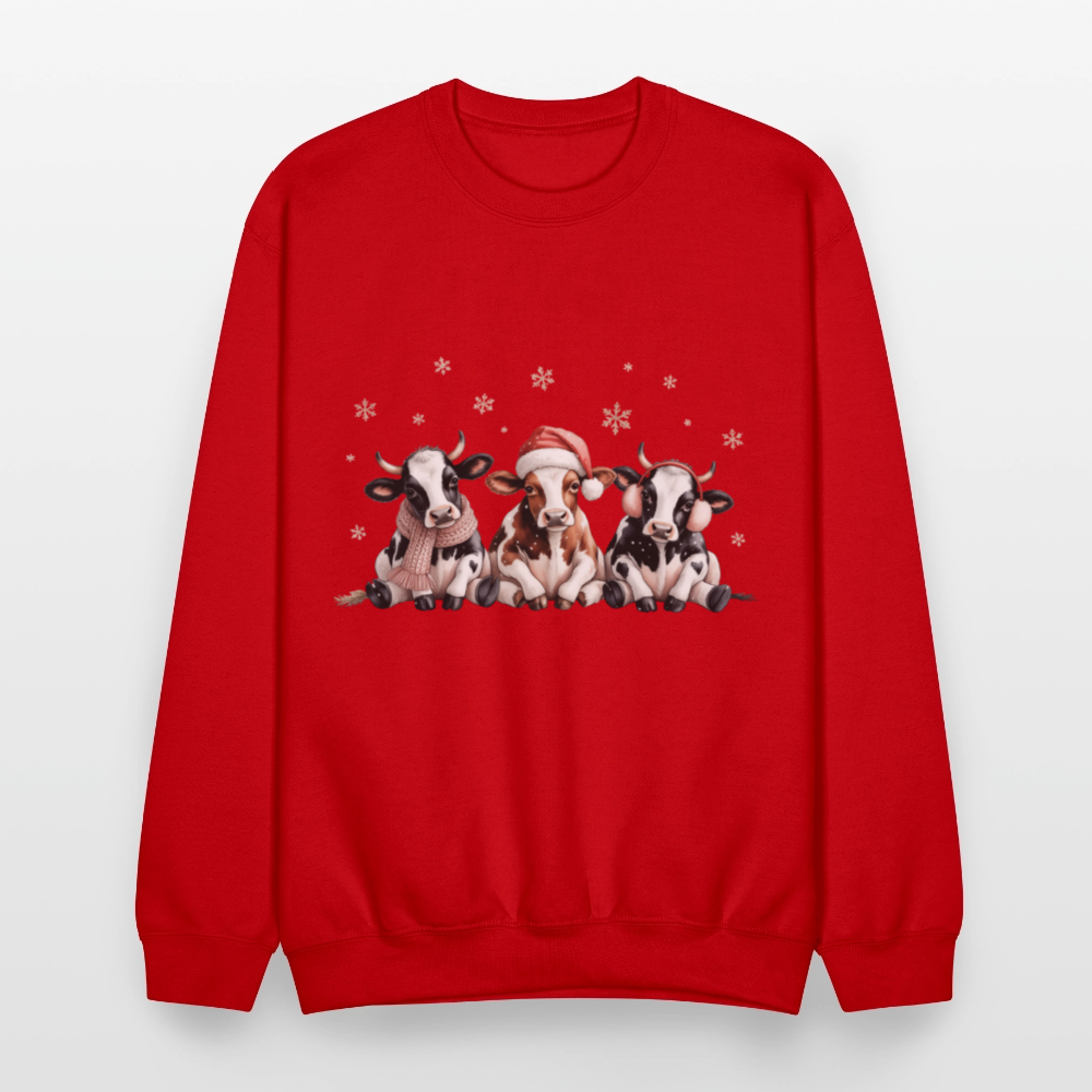 Christmas Cows Sweatshirt - red