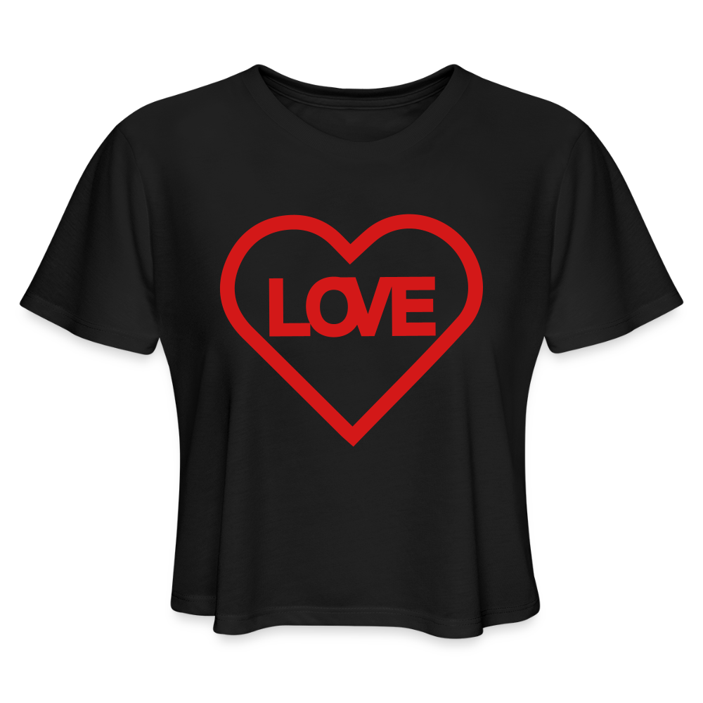 Love Women's Cropped T-Shirt - black