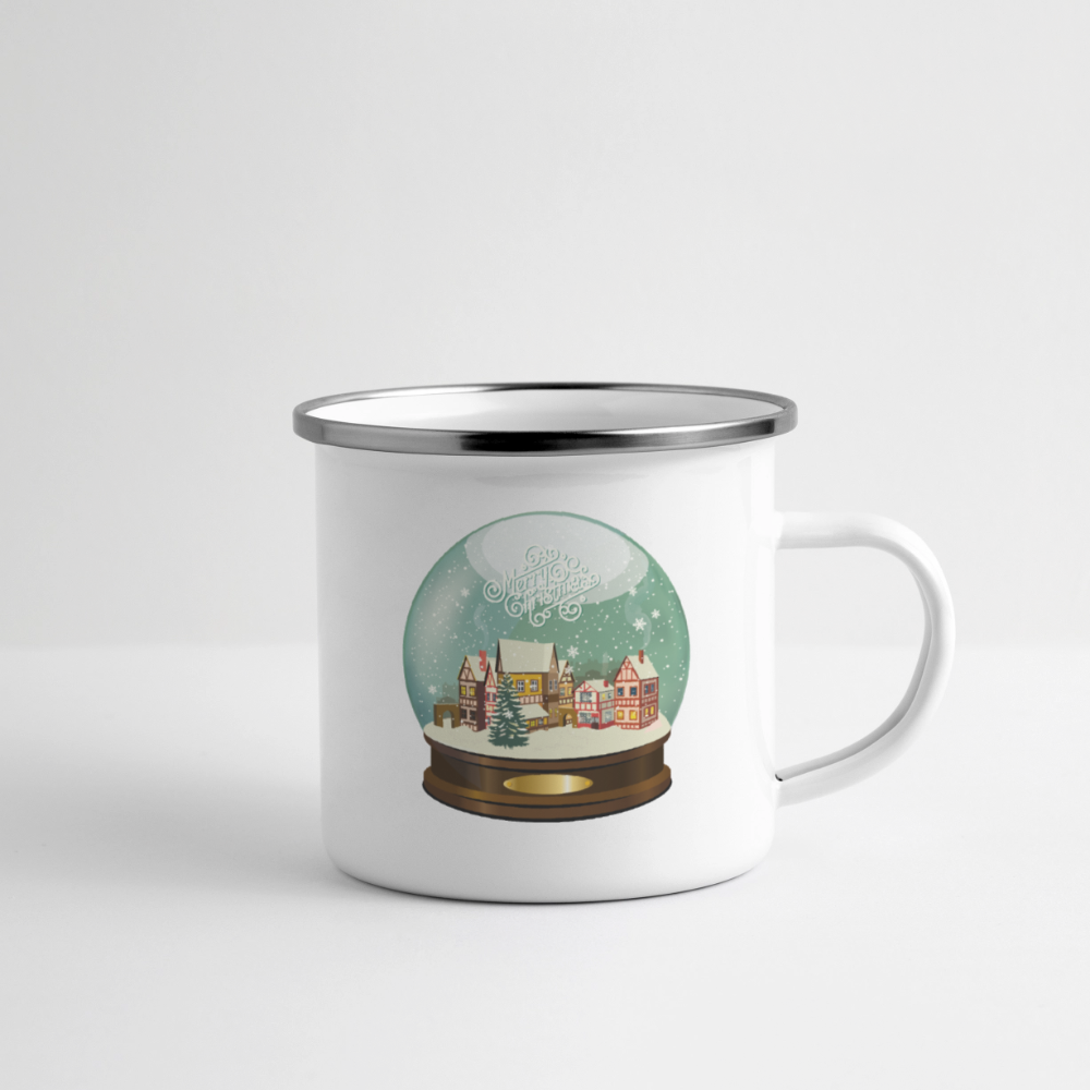 Christmas Snow Globe Camper Mug - white