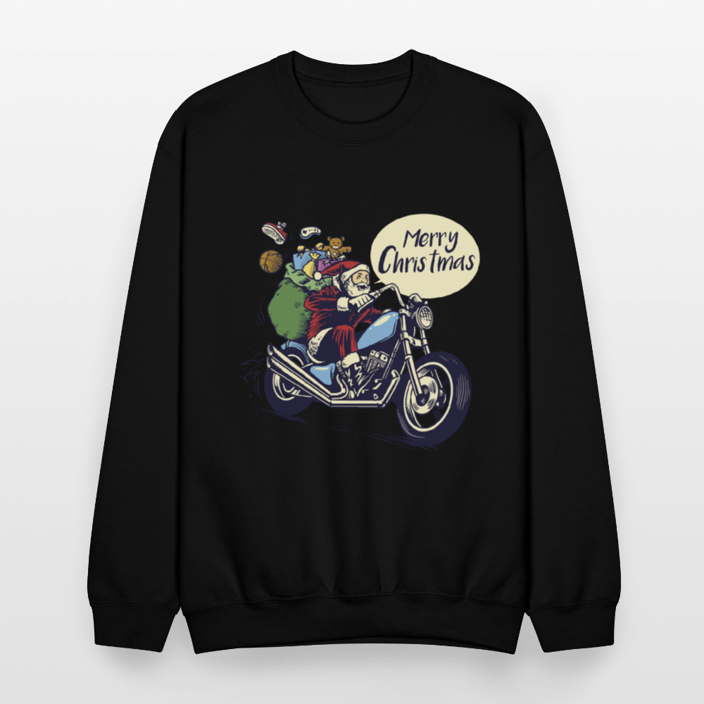 Santa Motorcycle Crewneck Sweatshirt - black