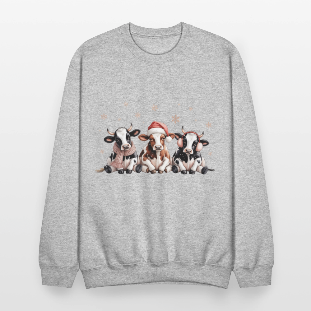 Christmas Cows Sweatshirt - heather gray