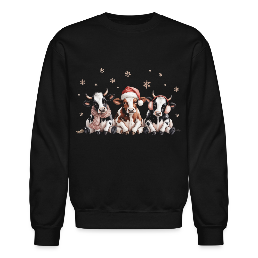 Christmas Cows Sweatshirt - black
