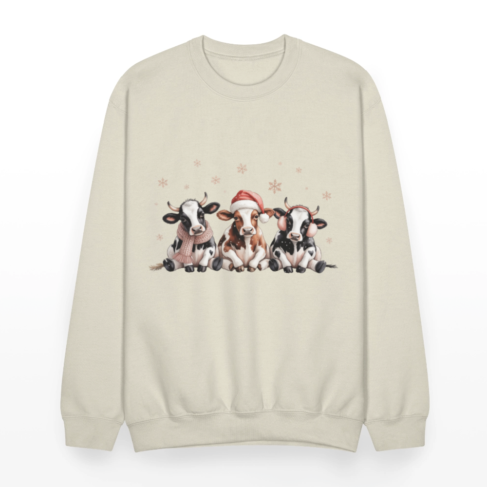 Christmas Cows Sweatshirt - Sand