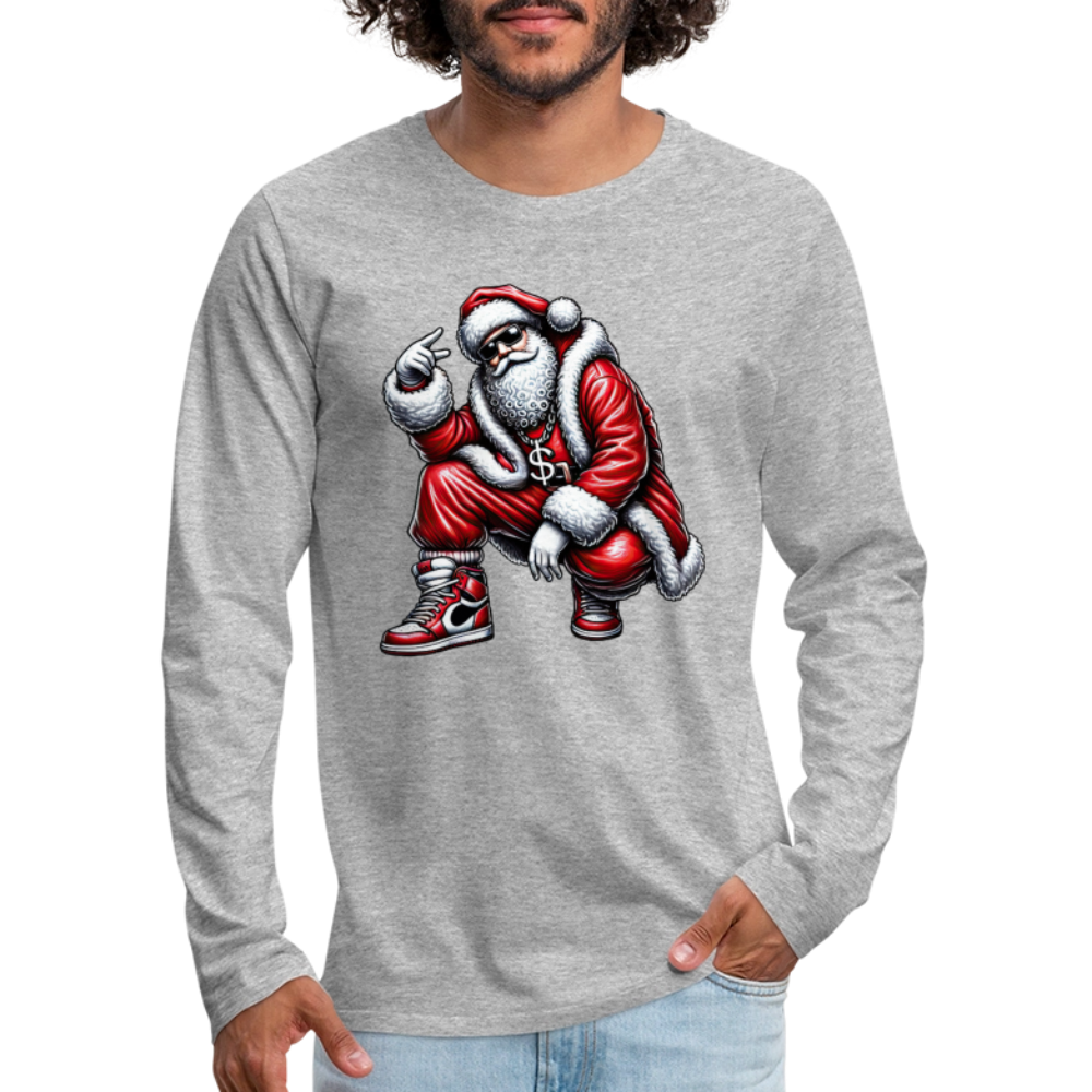 Hip Hop Santa Men's Premium Long Sleeve T-Shirt - heather gray