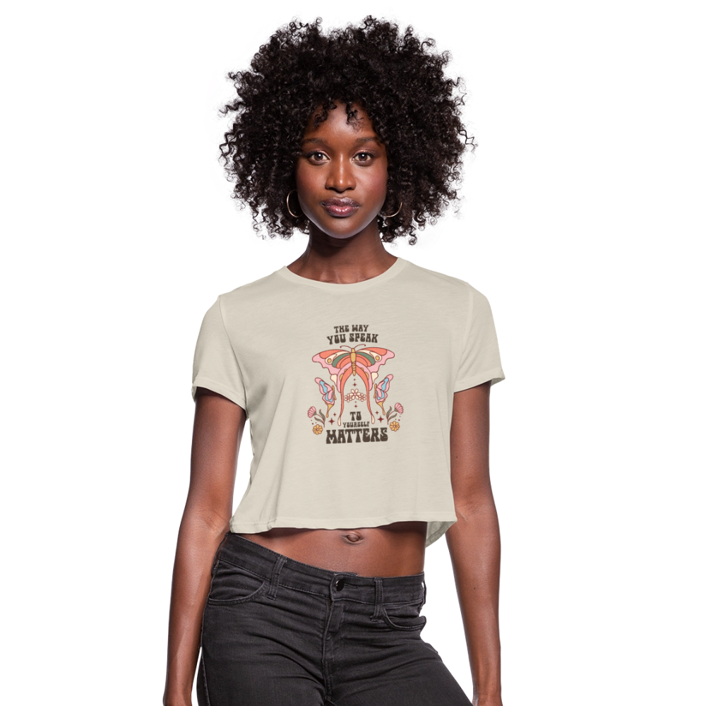 The Way You Speak Women's Cropped T-Shirt - dust