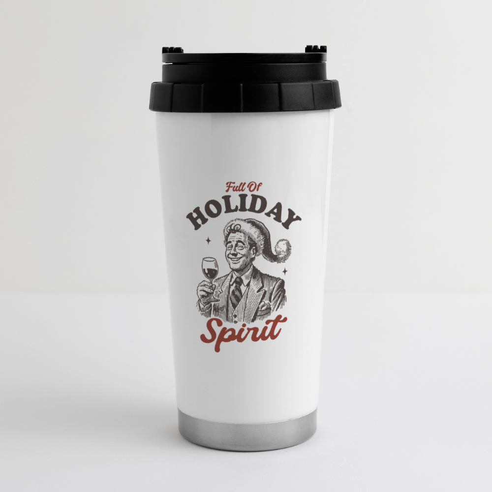 Holiday Spirit 16 oz Travel Mug - white