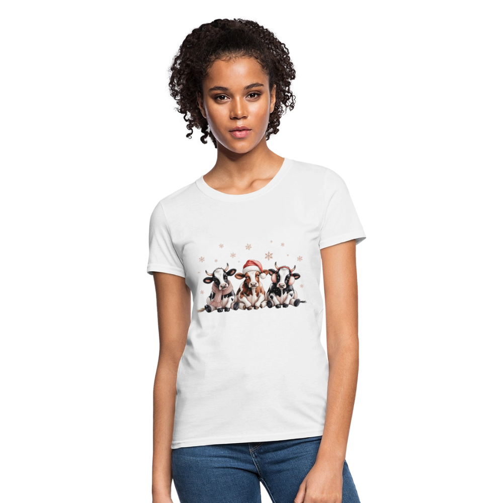 Christmas Cows Women's T-Shirt - white