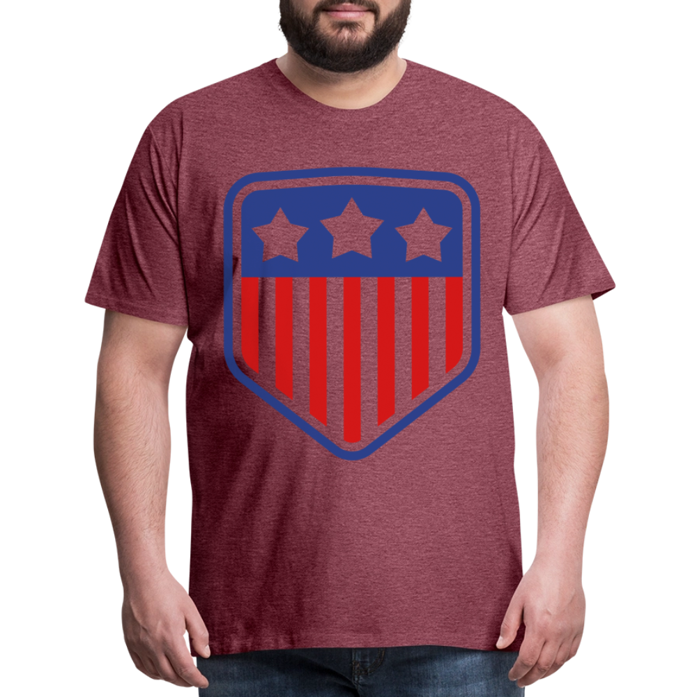 Men's Premium Patriot Tee - heather burgundy