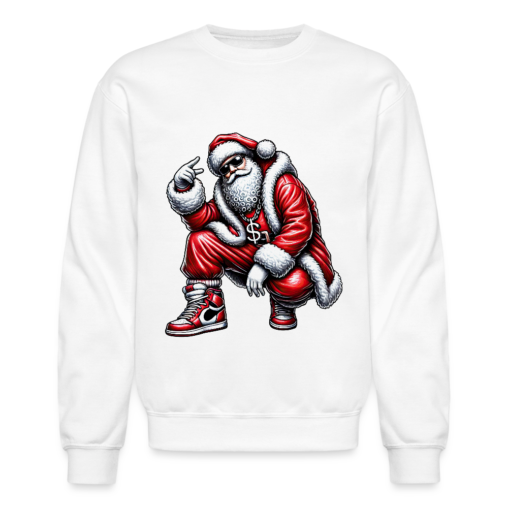 Hip Hop Santa Crewneck Sweatshirt - white