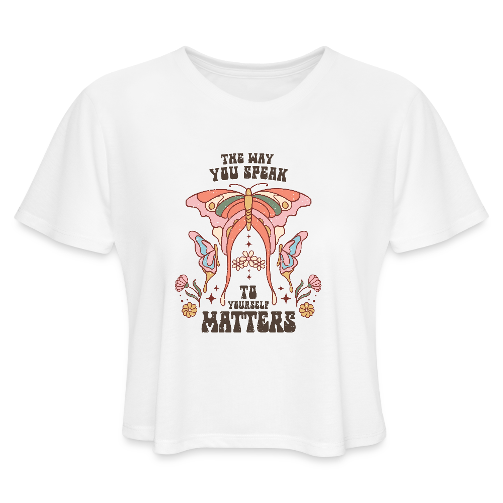 The Way You Speak Women's Cropped T-Shirt - white