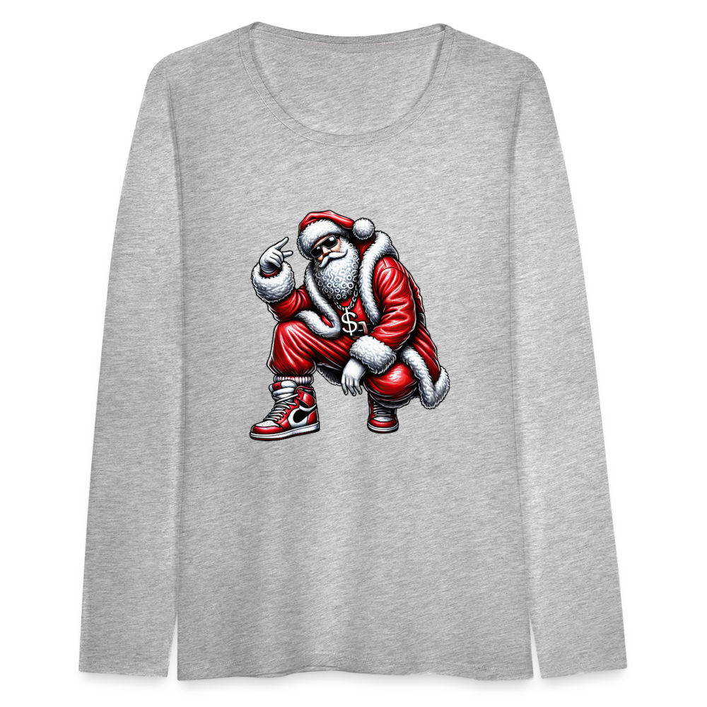 Hip Hop Santa Women's Premium Long Sleeve T-Shirt - heather gray