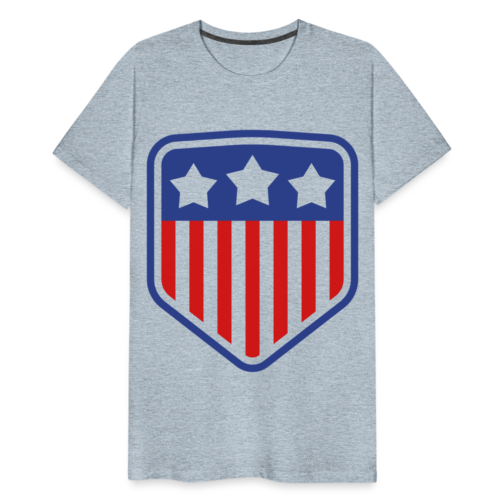 Men's Premium Patriot Tee - heather ice blue