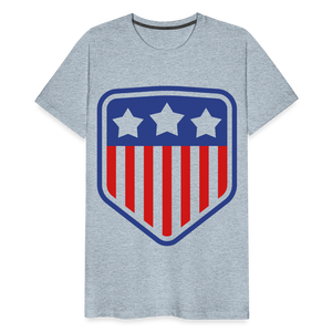 Men's Premium Patriot Tee - heather ice blue