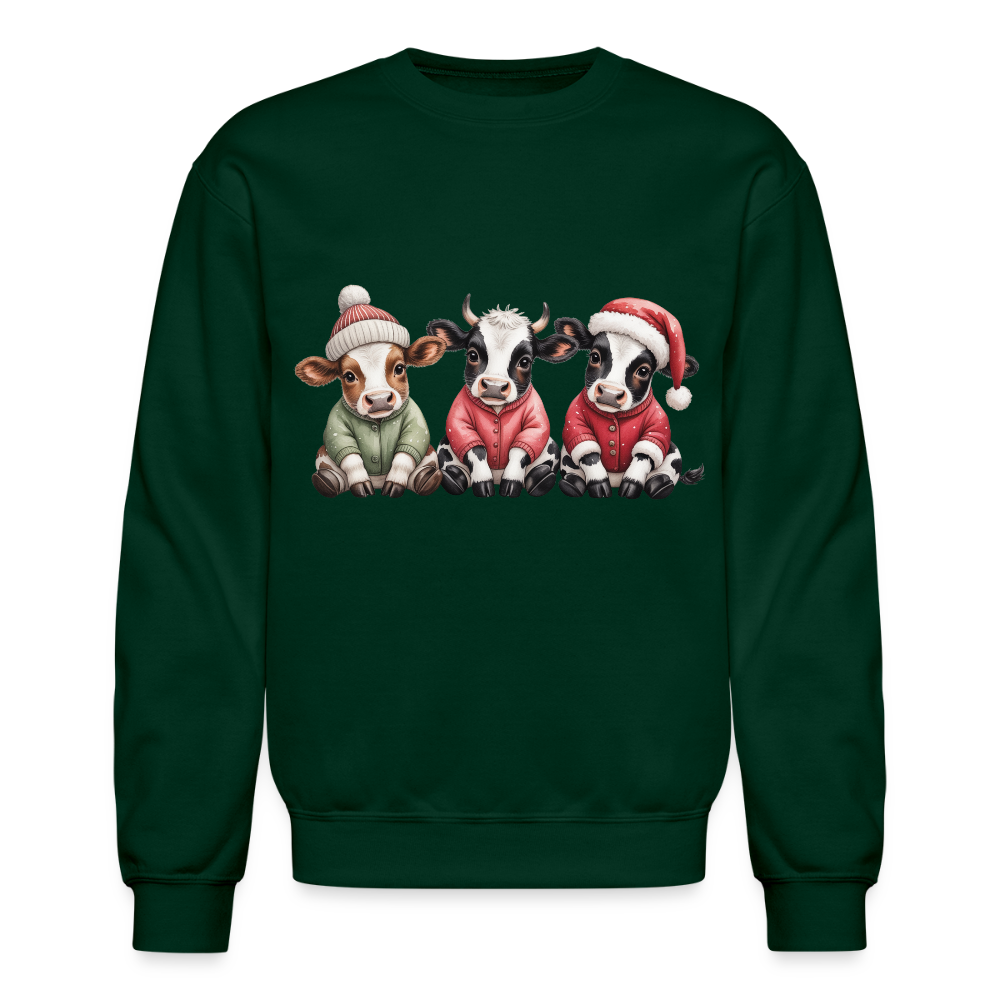 Christmas Calves Crewneck Sweatshirt - forest green