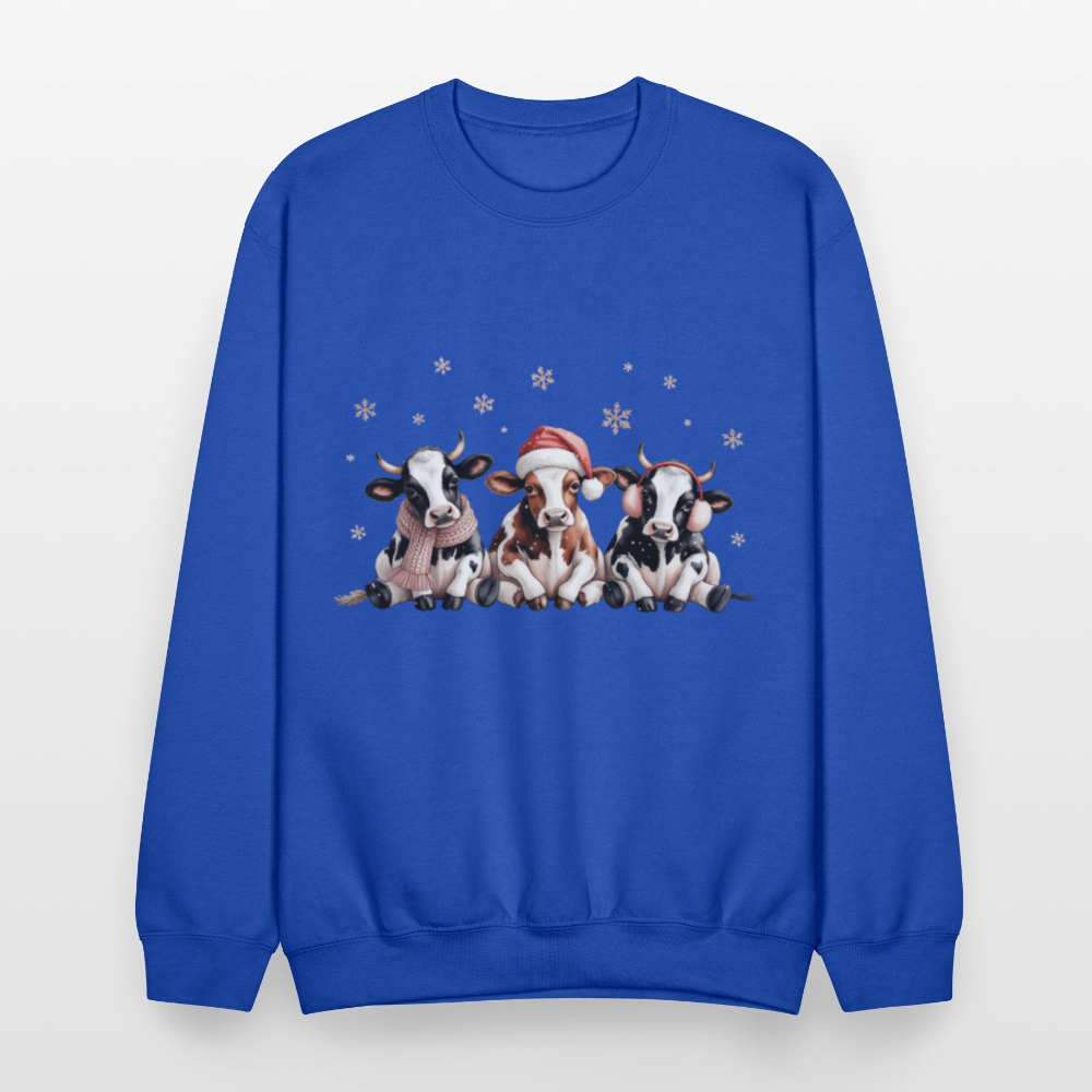 Christmas Cows Sweatshirt - royal blue