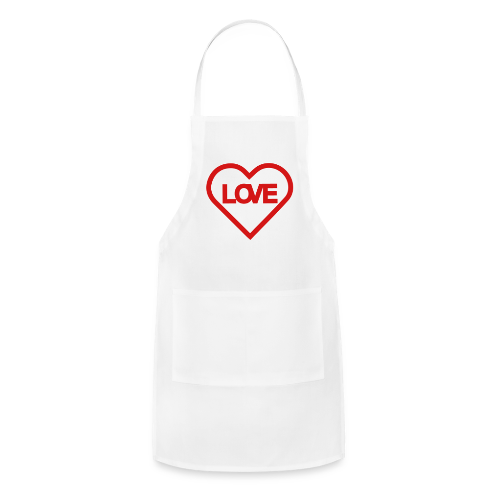 Love Adjustable Apron - white