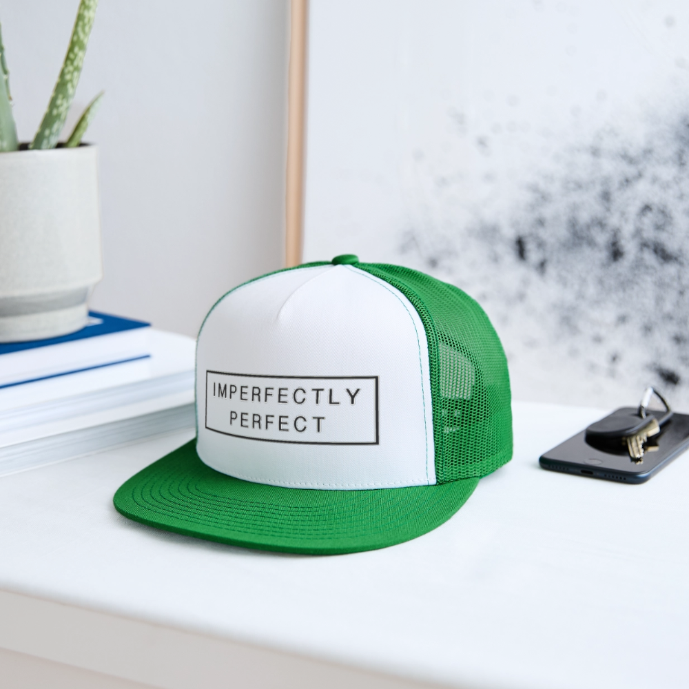 Imperfectly Trucker Hat - white/kelly green