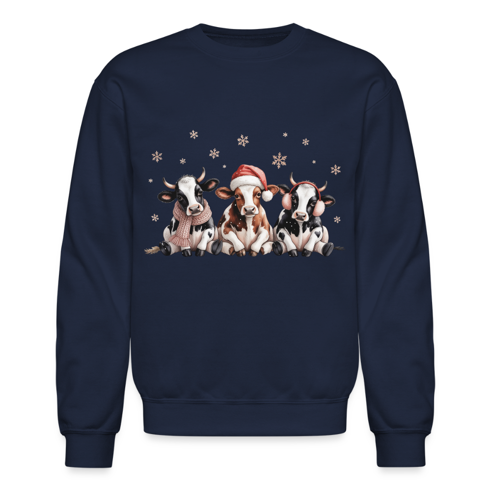 Christmas Cows Sweatshirt - navy